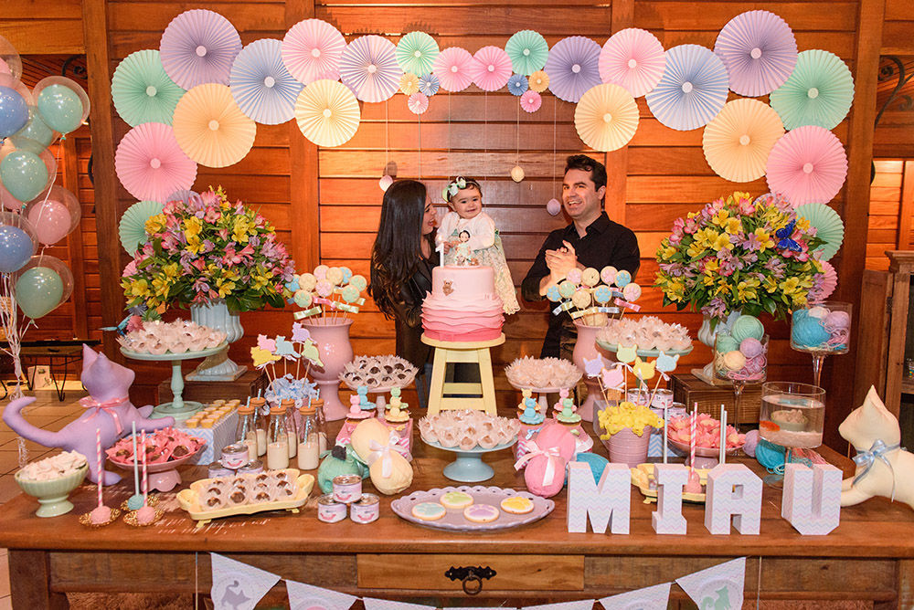 Foto Aniversário infantil com tema gatinhos em Curitiba - Clara 1 ano - Imagem 19